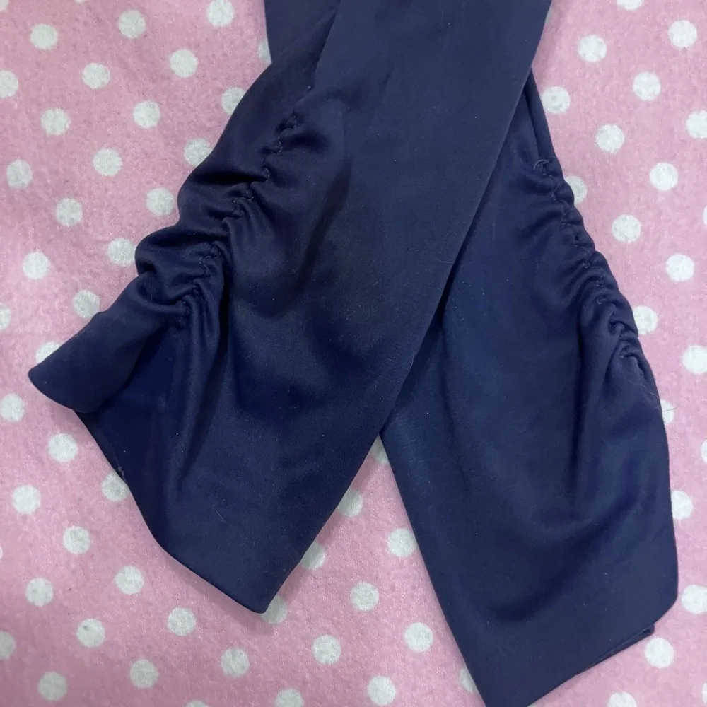 Vintage Ruched Gloves navy blue